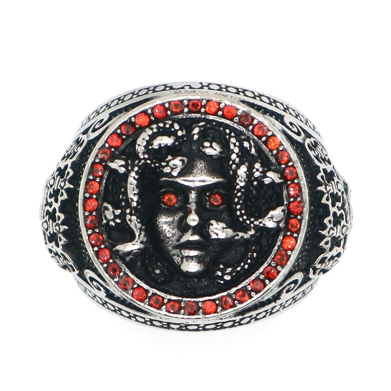 Bague Médusa Rubis <br> Mythologie grecque