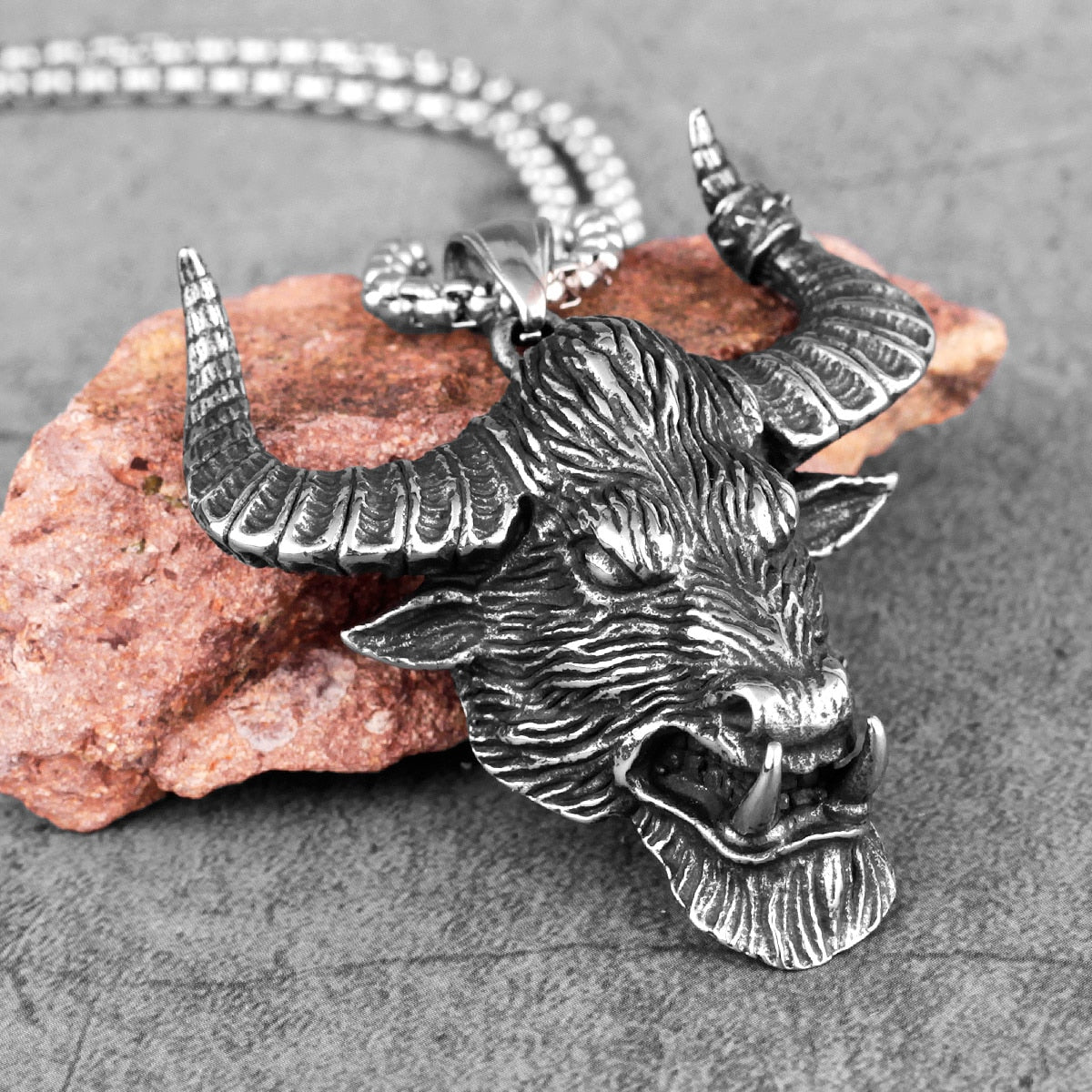 Minotaur Pendant<br> (Steel)