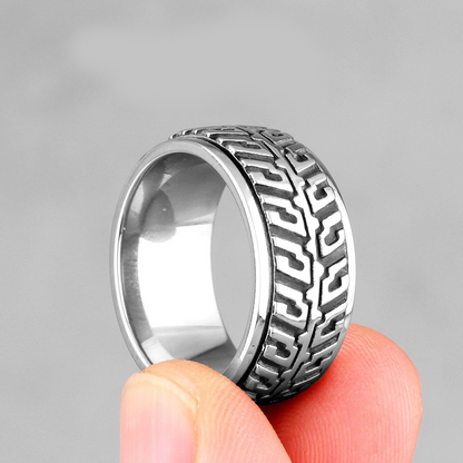 Bague grec <br> Spartiate (Acier)