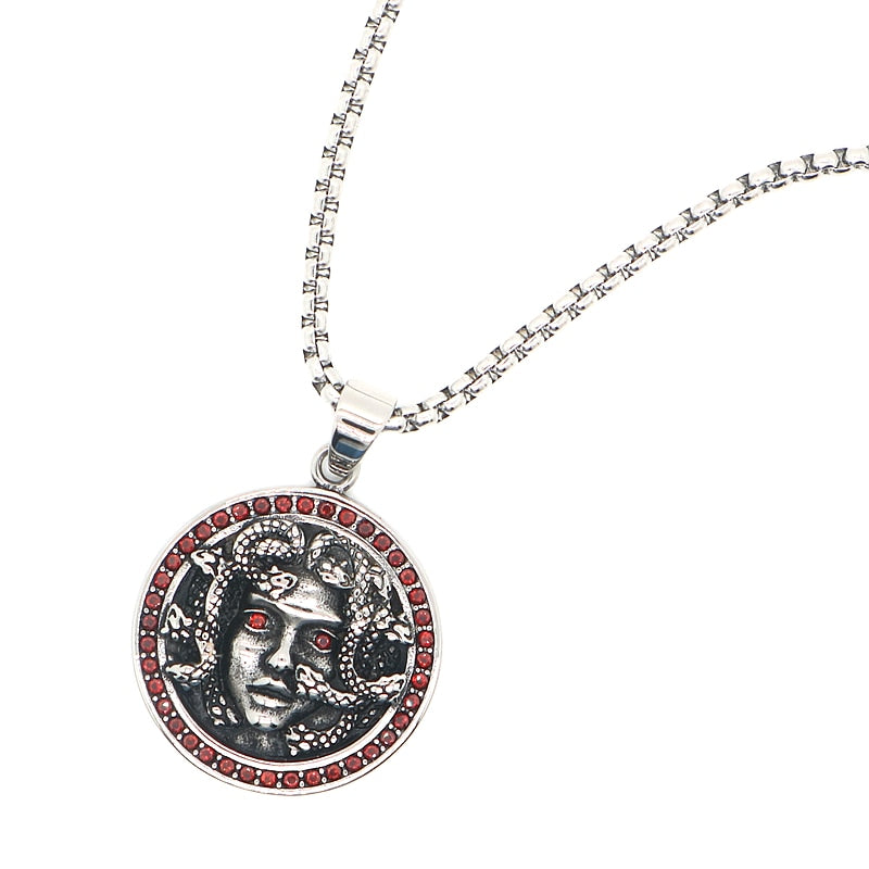 Pendentif Médusa <br> Argent et Grenat