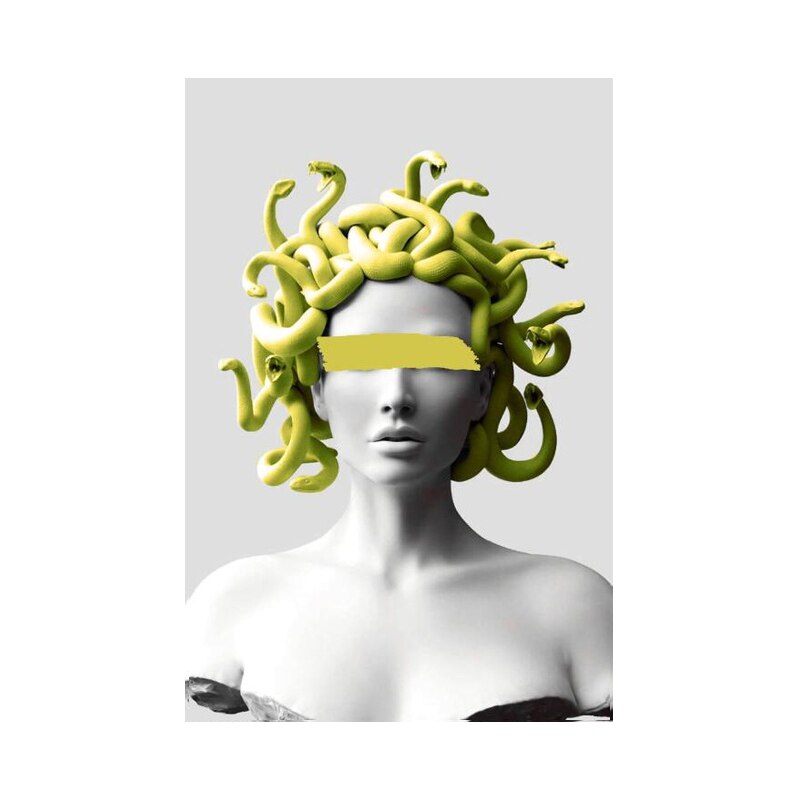 Medusa Painting<br> Colorful Sculpture